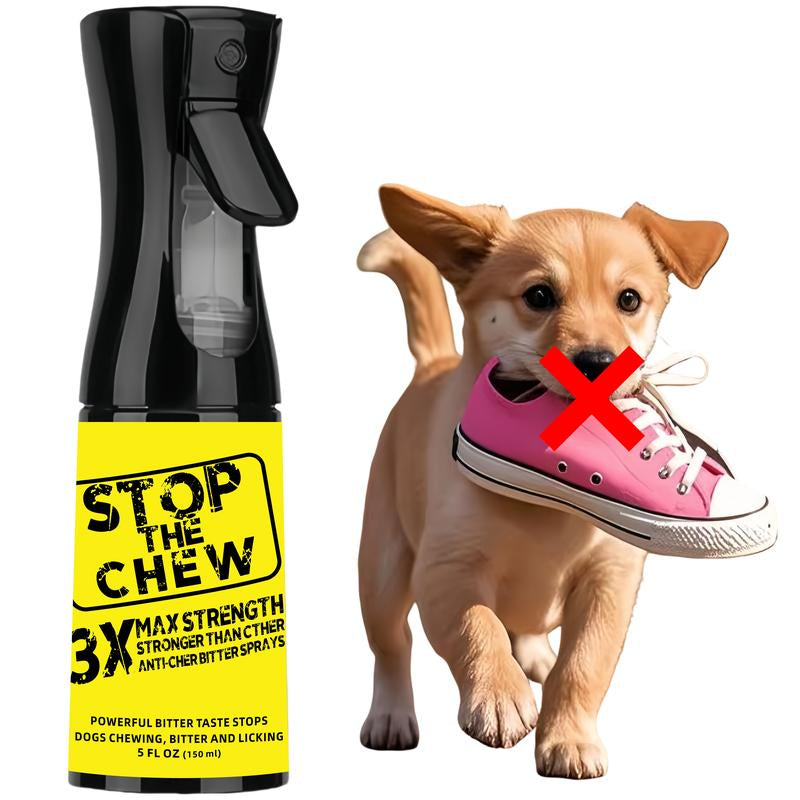 Stop the Chew Spray 3X Strength anti Chew Spray for Dogs - No Chew Spray for Puppies - Alcohol Free Dog Deterrent Spray - Bitter Spray for Dogs to Stop Chewing - Powerful No Chew Spray for Dogs