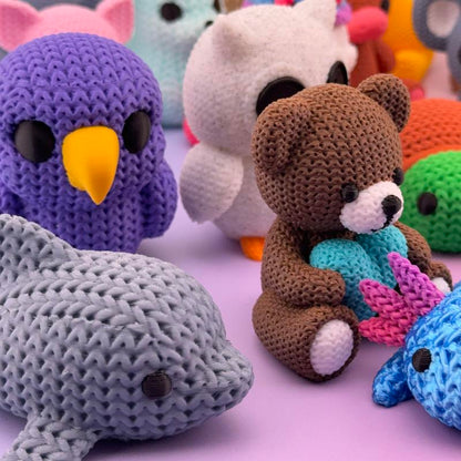 Cozy Critter Collection 3D Printed Crochet-Style Animals