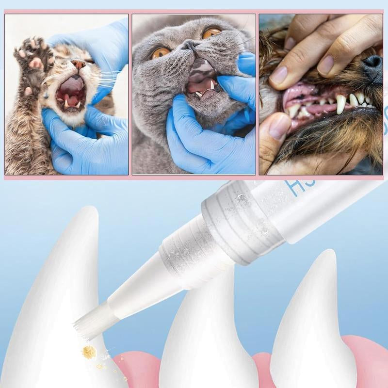 【Buy One, Get One Free】Toothbrush Pen 2 Pack,Cat/Dog Tooth Whitening & Cleaning,Natural Plant Substance-Pet Teeth Repairing Kit,Dogs Cats Natural Plants Tartar Remover Tool