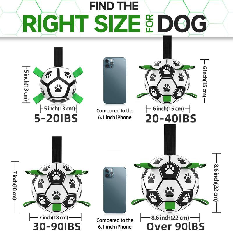 Gift for Pets, Paw Pattern Football Pet Toy Summer Gift, Indoor & Outdoor Pet Play Supply with Nylon Strap & Hand Pump, Creative Dog Chewing Ball Toy for Teeth Cleaning, Durable Pet Tools Products