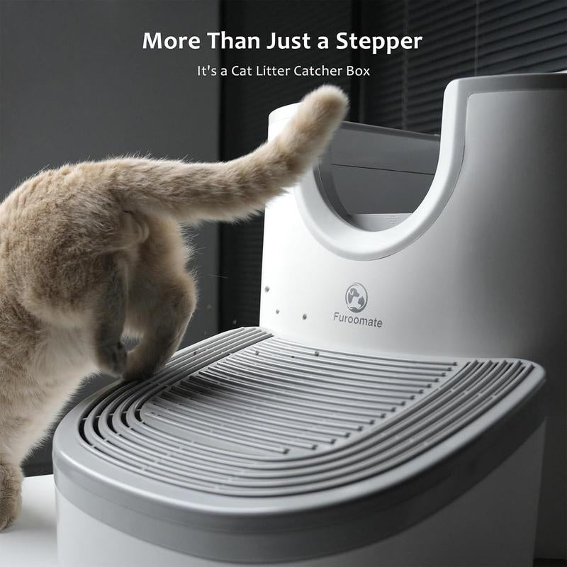 Stepper for Self-Cleaning Cat Litter Box Litter Trapper with Storage, Cat Ramp