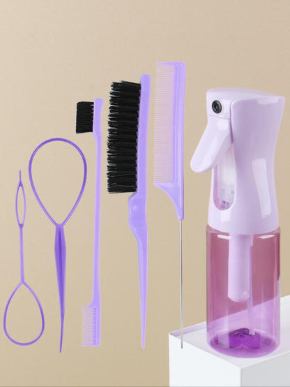 Hair Styling Comb Set, Haircare Tool Set, Including Hair Comb, Spray Bottle, Eyebrow Brush, Rat Tail Comb, Professional Durable Hair Salon Tools for Back to School, Fall Outfits, Fall Freshness Fall