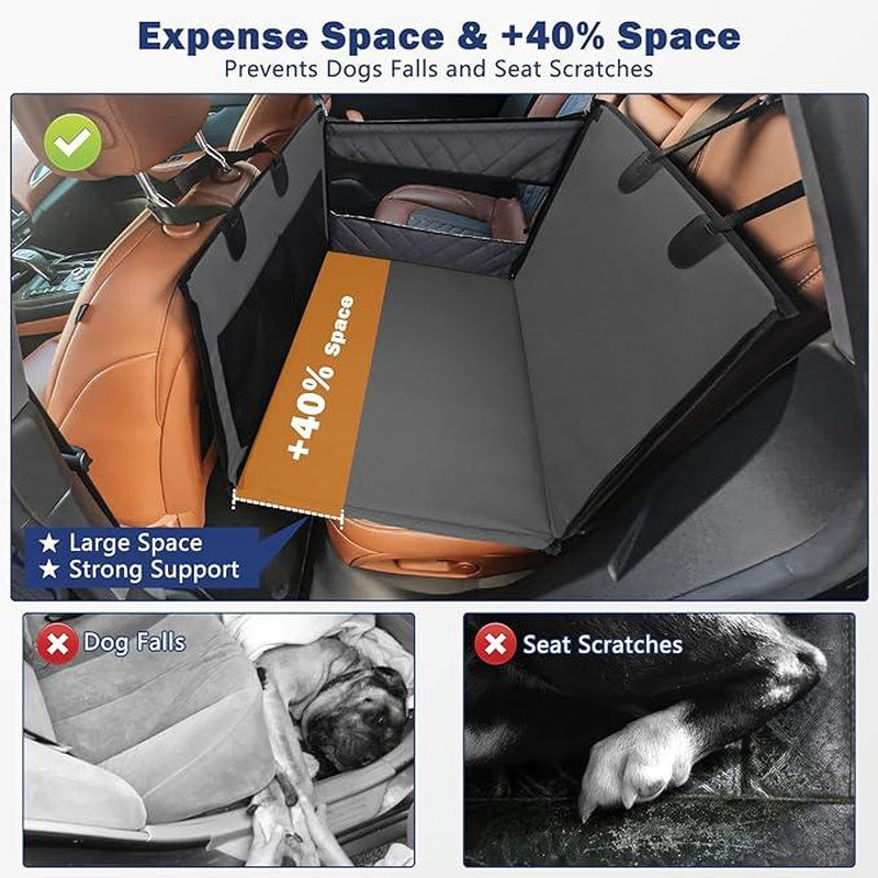 MIXJOY Dog Car Seat Cover for Large Medium Dogs, Dog Accessories, Waterproof and Breathable with Storage Pocket,For Suv/Truck,Pet Travel Stuff