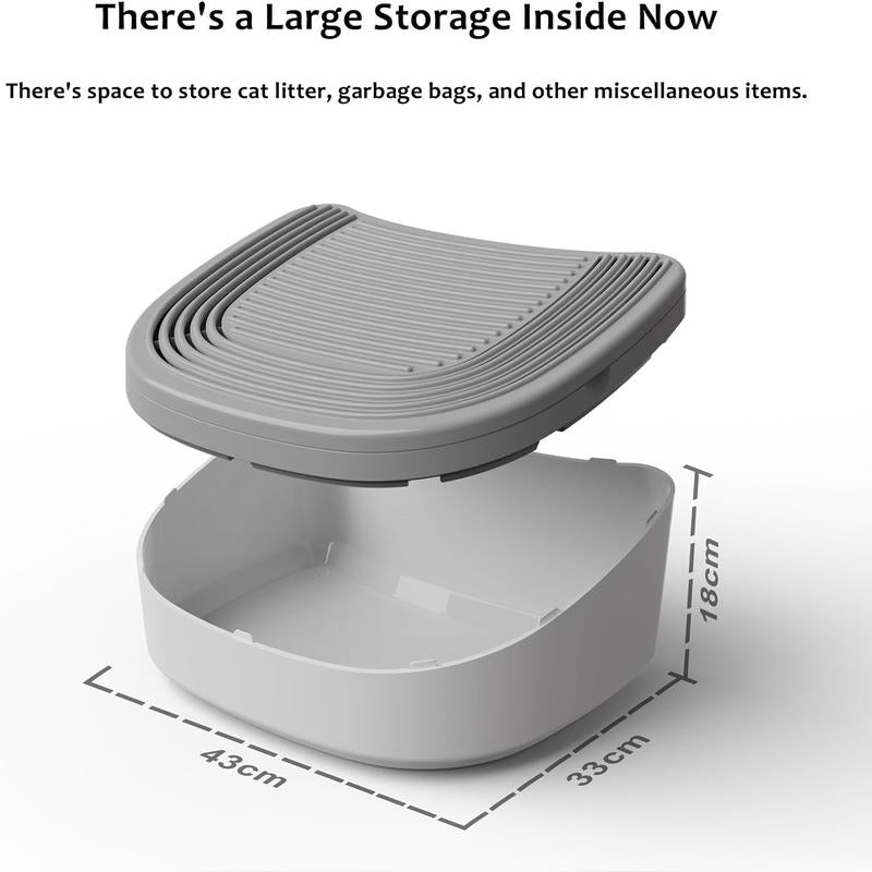 Stepper for Self-Cleaning Cat Litter Box Litter Trapper with Storage, Cat Ramp
