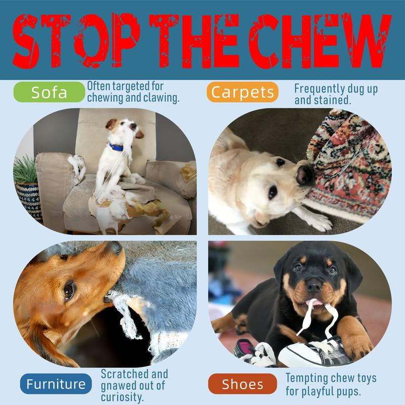 Stop the Chew Spray 3X Strength anti Chew Spray for Dogs - No Chew Spray for Puppies - Alcohol Free Dog Deterrent Spray - Bitter Spray for Dogs to Stop Chewing - Powerful No Chew Spray for Dogs