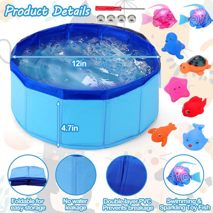 Cat Pool with Swimming Robotic Fish Toy - Interactive Cat Toy for Indoor Cats, Fun and Engaging for Bored Indoor Cats