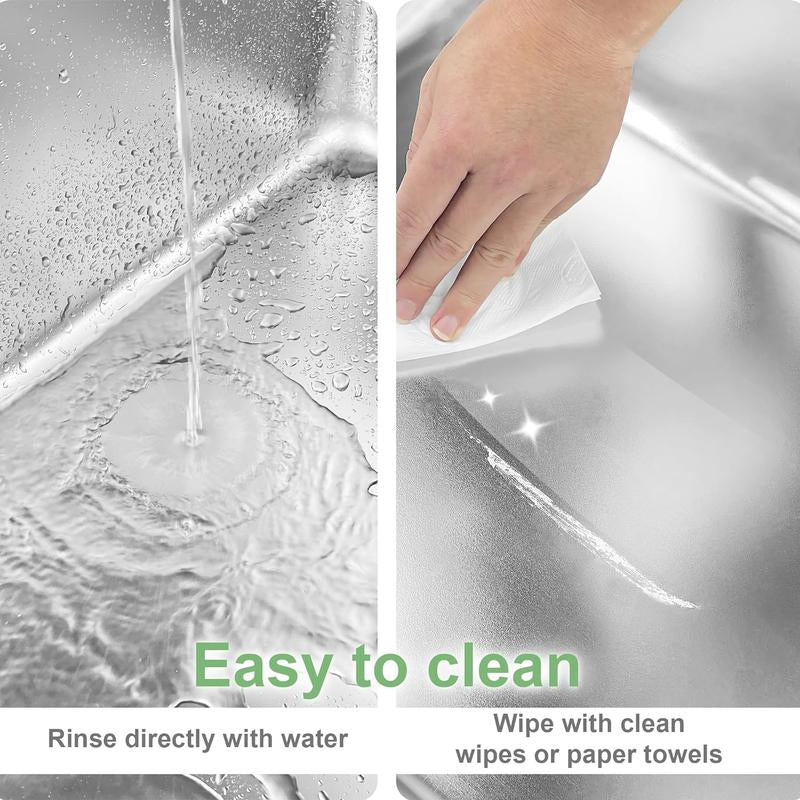 PTLOM Stainless Steel Cat Litter Box High Side, No Lid Large Space, Suitable for Big Cats, Rabbits, Splash-Proof Non-Stick Cat Pet Supplies Paws