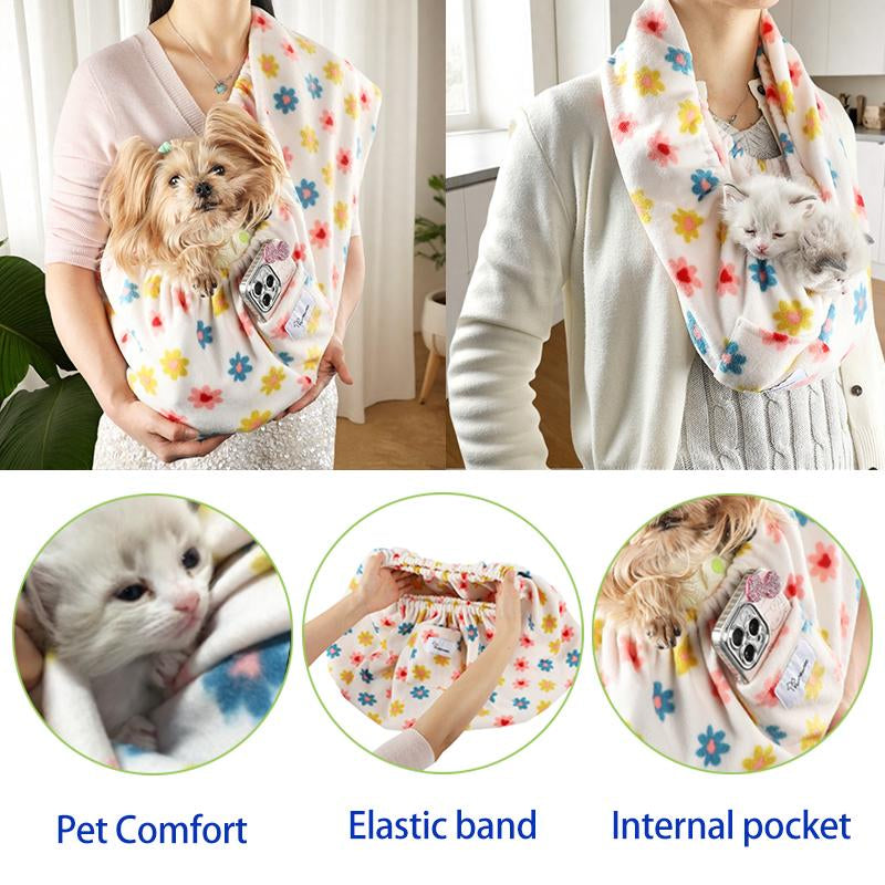 2025 Pet Sling Carrier L - Yunpawpet Handsfree Cat Sling Carrier Pouch for Chinchillas, Hedgehogs Puppies Kittens Dog Baby Cat Baby Dog Pet Hug Backpack