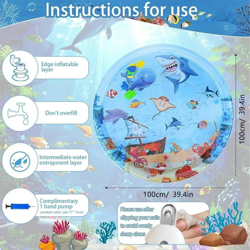 Inflatable Pet Water Sensory Bed-2025 Upgraded Thickened Sensory Water Palymat for Cats and Dogs