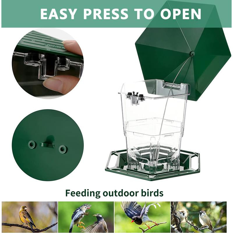 PHANCIR Bird Feeder for Outdoor Hanging 2.2 Lbs Capacity with Heavy Duty Water Resistance & Squirrel-Proof Design for Wild Bird Seed Fathersdaygift