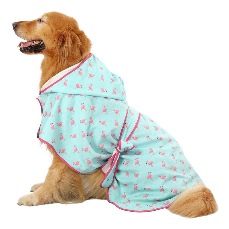 HDE Dog Bathrobe with Hood for Quick Drying Towel
