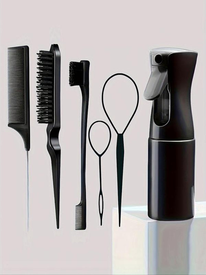 Hair Styling Comb Set, Haircare Tool Set, Including Hair Comb, Spray Bottle, Eyebrow Brush, Rat Tail Comb, Professional Durable Hair Salon Tools for Back to School, Fall Outfits, Fall Freshness Fall