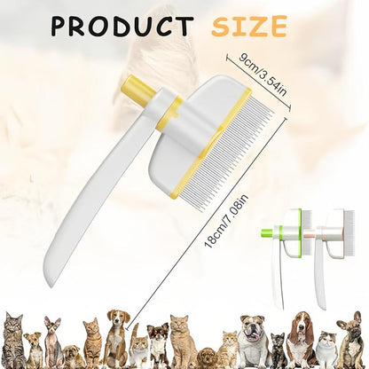 Self Cleaning Slicker Brush - Skin Friendly Deshedding Grooming Tool for Dogs & Cats, Suitable for Shedding & Haired Pets