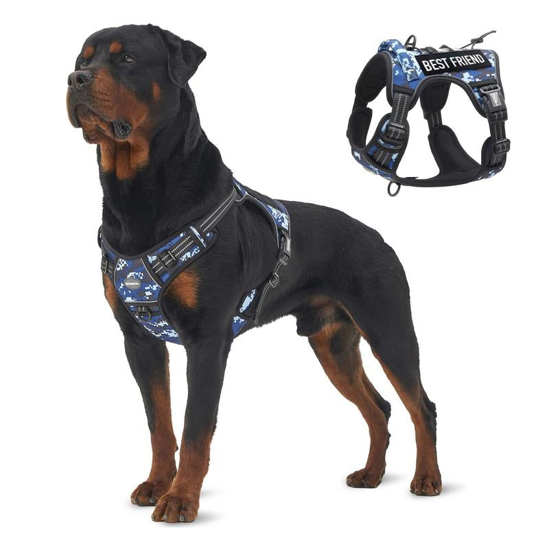 【Summer Sale】Auroth Tactical Dog Harness for Small to Large Dogs , Durable Reflective Dog Harness, Easy to Control, Large Dogs No Pull Adjustable Pet Harness, Dog & Cat Accessories, Pet Supplies