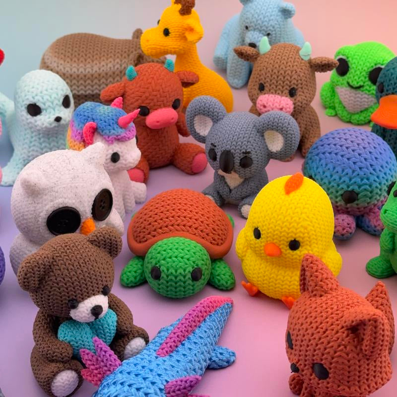 Cozy Critter Collection 3D Printed Crochet-Style Animals