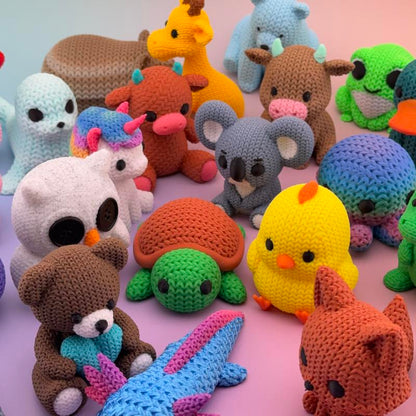 Cozy Critter Collection 3D Printed Crochet-Style Animals