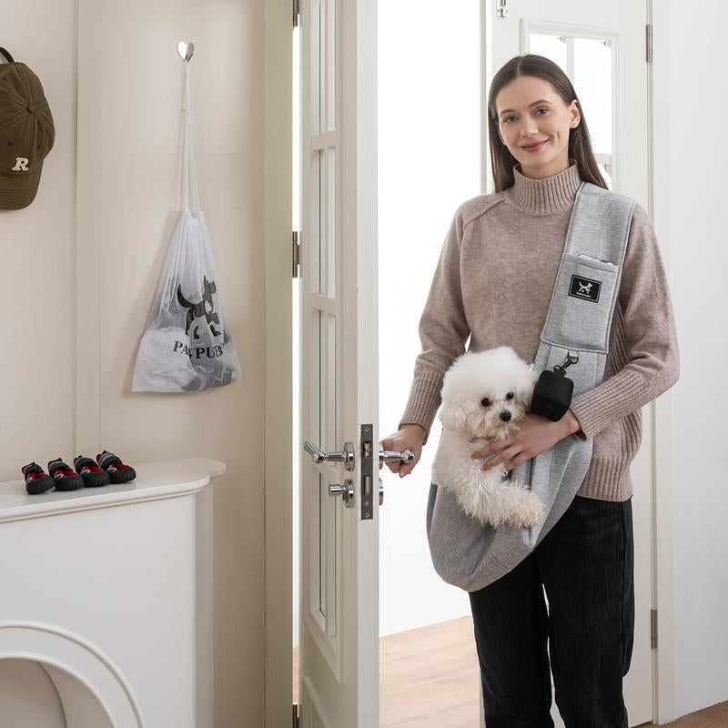 Dog & Cat Sling for Small and Medium Pets up to 15 Lbs with Comfortable Adjustable Padded Shoulder Breathable Carrier Pet Portable Travel Bag
