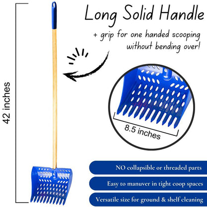The Coop Scoop® | 2-In-1 Chicken Poop Scoop & Rake | Sand Sifting Shovel for Waste Removal