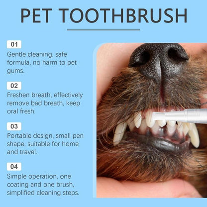 【Buy One, Get One Free】Toothbrush Pen 2 Pack,Cat/Dog Tooth Whitening & Cleaning,Natural Plant Substance-Pet Teeth Repairing Kit,Dogs Cats Natural Plants Tartar Remover Tool