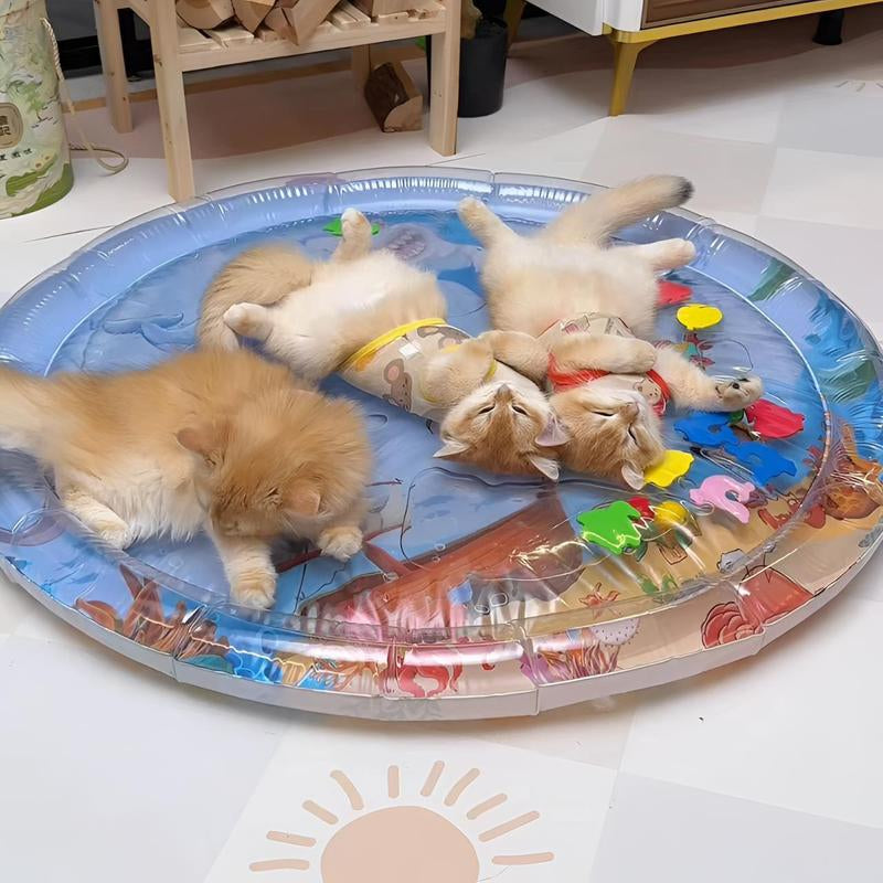 Inflatable Pet Water Sensory Bed-2025 Upgraded Thickened Sensory Water Palymat for Cats and Dogs