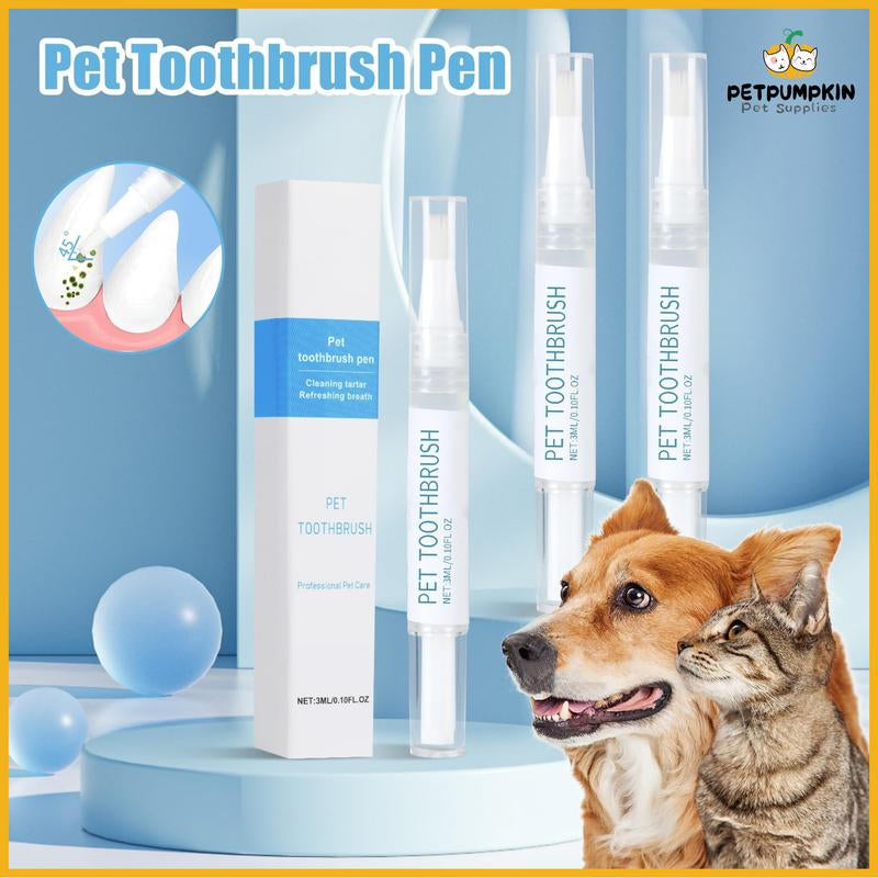 【Buy One, Get One Free】Toothbrush Pen 2 Pack,Cat/Dog Tooth Whitening & Cleaning,Natural Plant Substance-Pet Teeth Repairing Kit,Dogs Cats Natural Plants Tartar Remover Tool