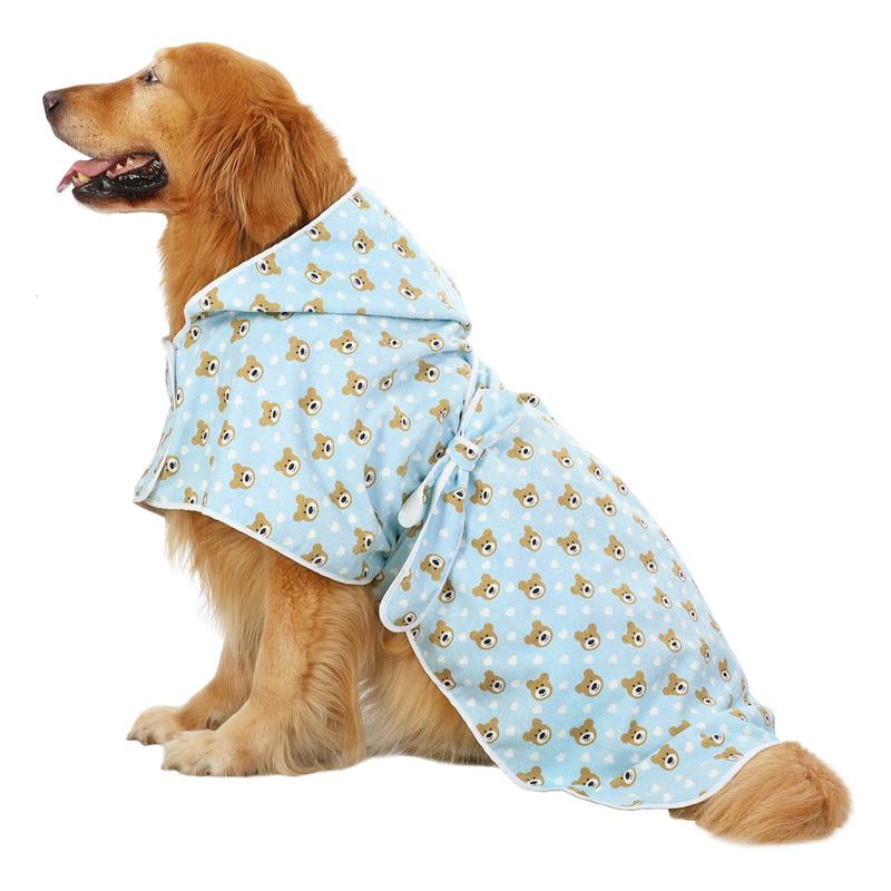 HDE Dog Bathrobe with Hood for Quick Drying Towel