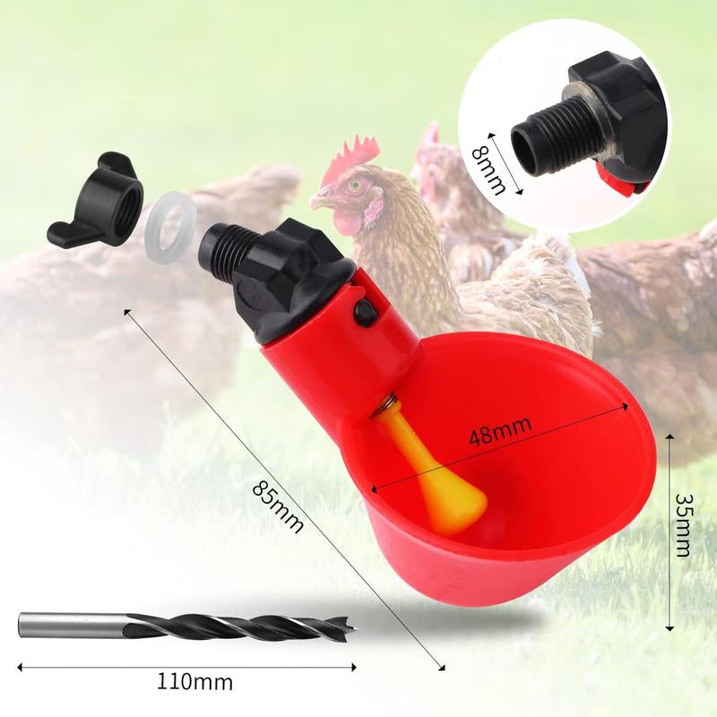 24-Pack Automatic Poultry Drinking Cups - Plastic Waterers for Chickens, Hens, and Quails Chicken Feeder Easter Gift