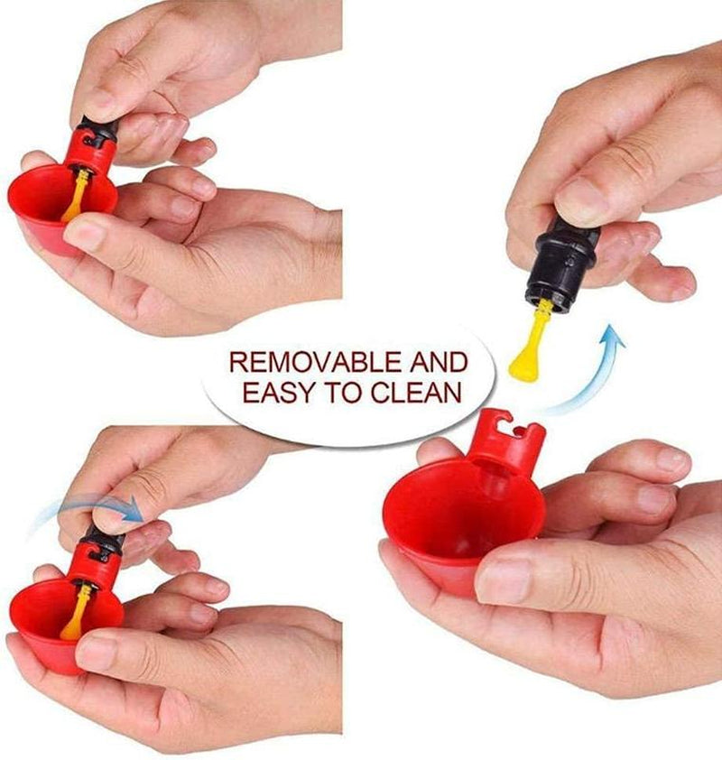 24-Pack Automatic Poultry Drinking Cups - Plastic Waterers for Chickens, Hens, and Quails Chicken Feeder Easter Gift