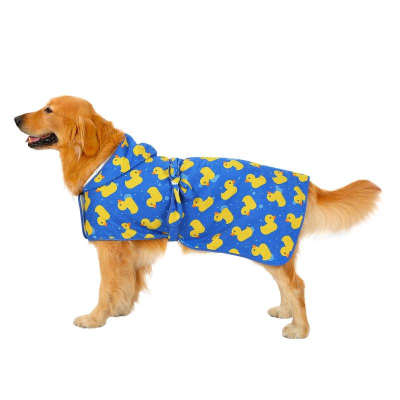 HDE Dog Bathrobe with Hood for Quick Drying Towel