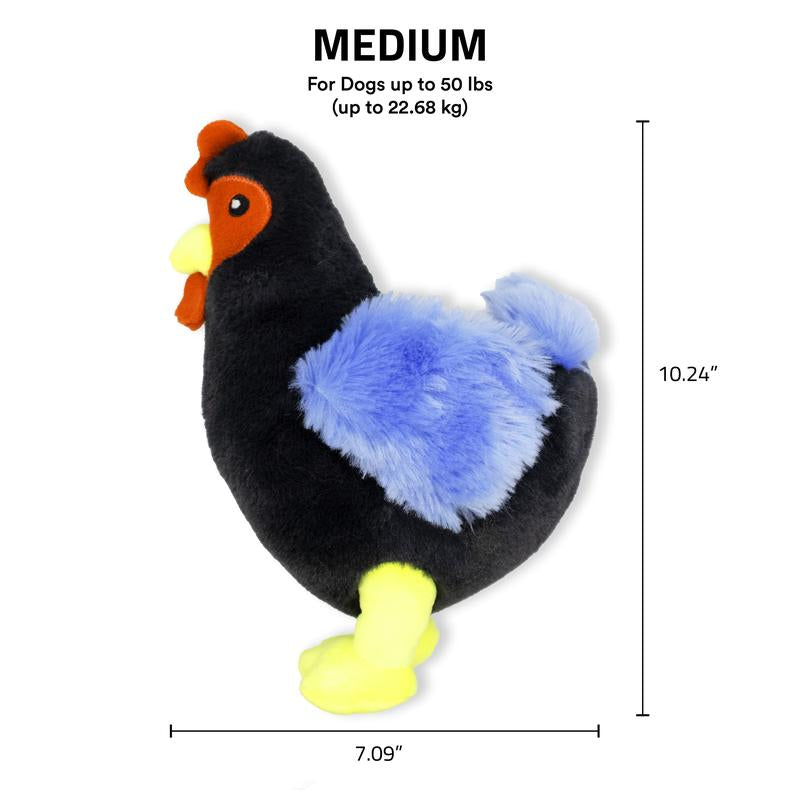 Playology Plush Hen Chicken-Scented Dog Toy for Medium Dogs - Longer Playtime with All-Natural Scent