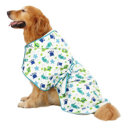 HDE Dog Bathrobe with Hood for Quick Drying Towel
