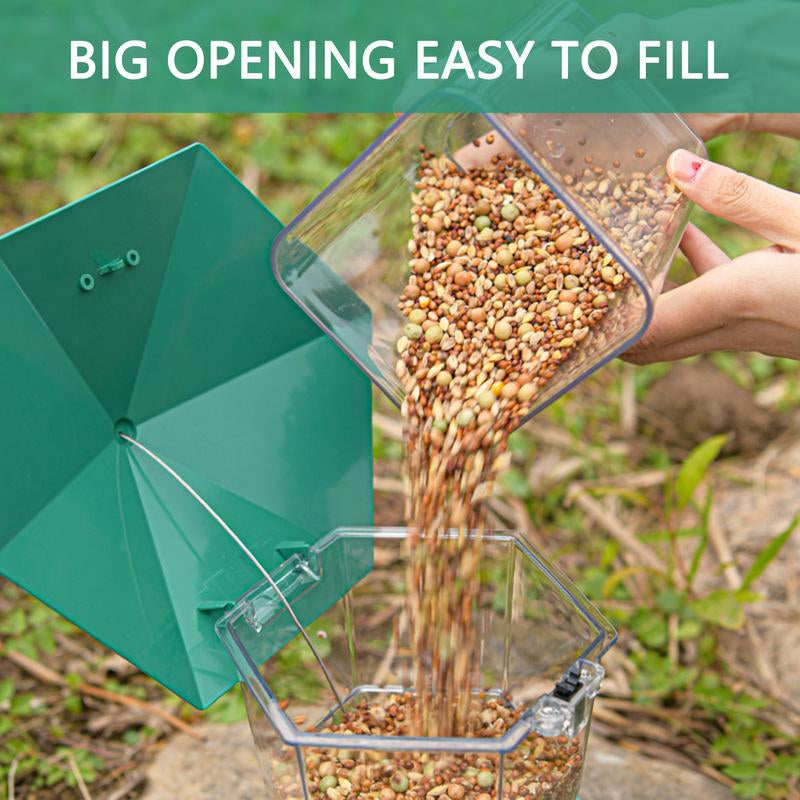 PHANCIR Bird Feeder for Outdoor Hanging 2.2 Lbs Capacity with Heavy Duty Water Resistance & Squirrel-Proof Design for Wild Bird Seed Fathersdaygift