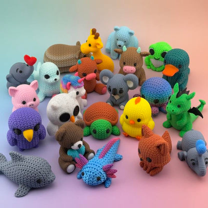Cozy Critter Collection 3D Printed Crochet-Style Animals