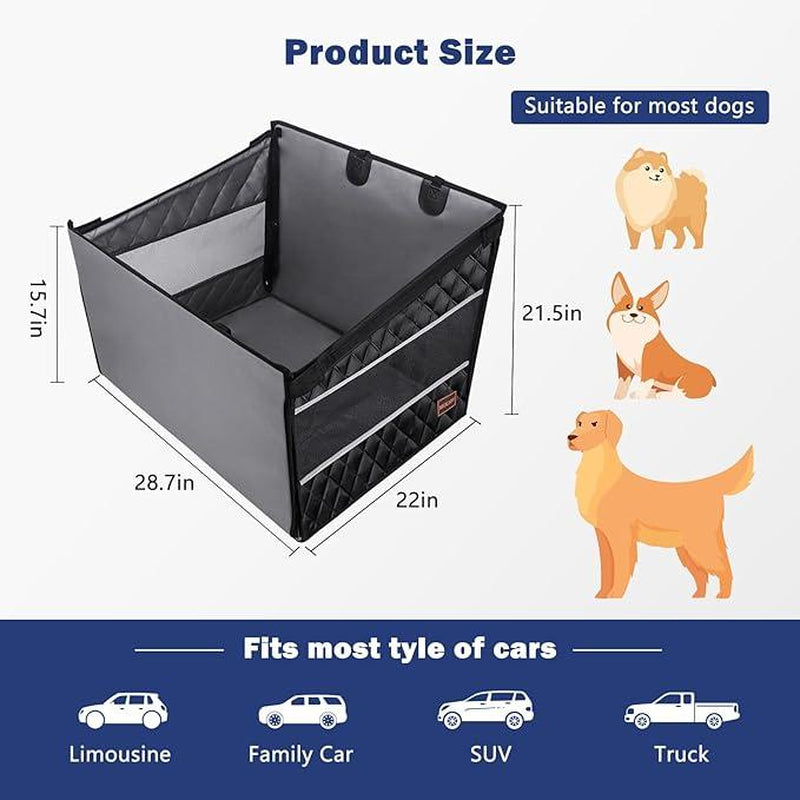 MIXJOY Dog Car Seat Cover for Large Medium Dogs, Dog Accessories, Waterproof and Breathable with Storage Pocket,For Suv/Truck,Pet Travel Stuff