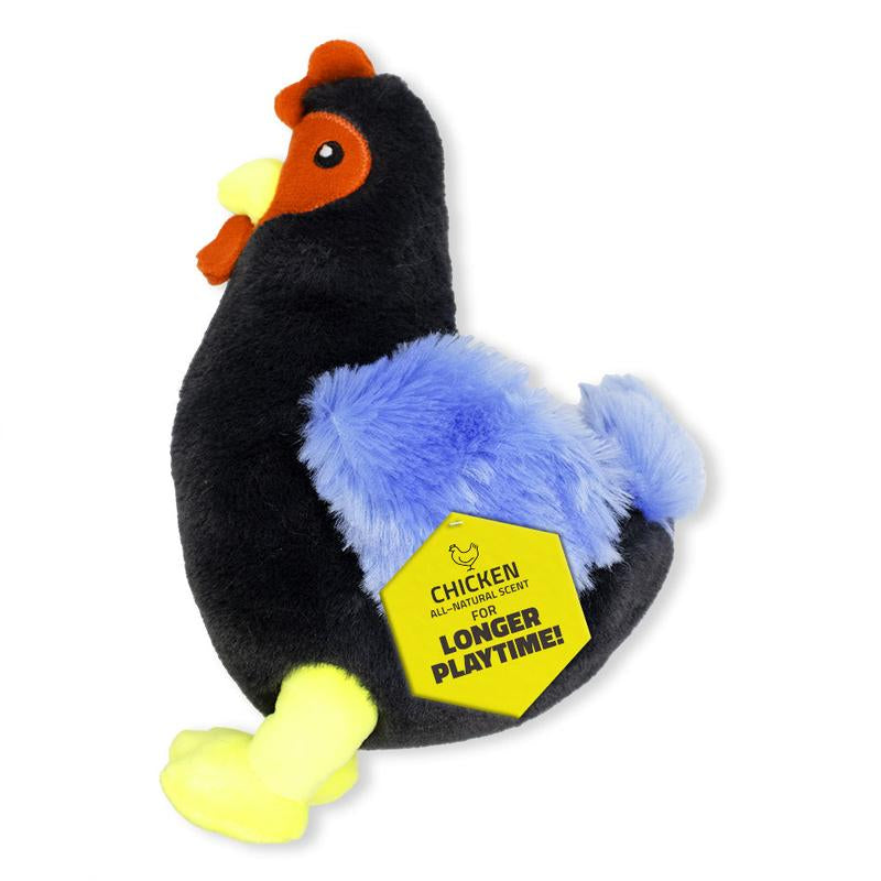 Playology Plush Hen Chicken-Scented Dog Toy for Medium Dogs - Longer Playtime with All-Natural Scent