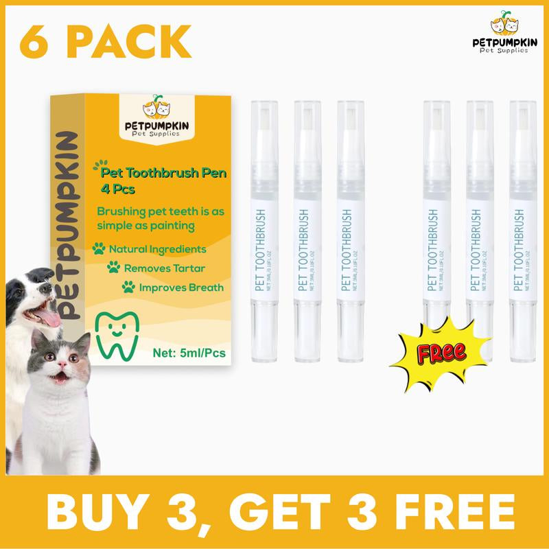 【Buy One, Get One Free】Toothbrush Pen 2 Pack,Cat/Dog Tooth Whitening & Cleaning,Natural Plant Substance-Pet Teeth Repairing Kit,Dogs Cats Natural Plants Tartar Remover Tool