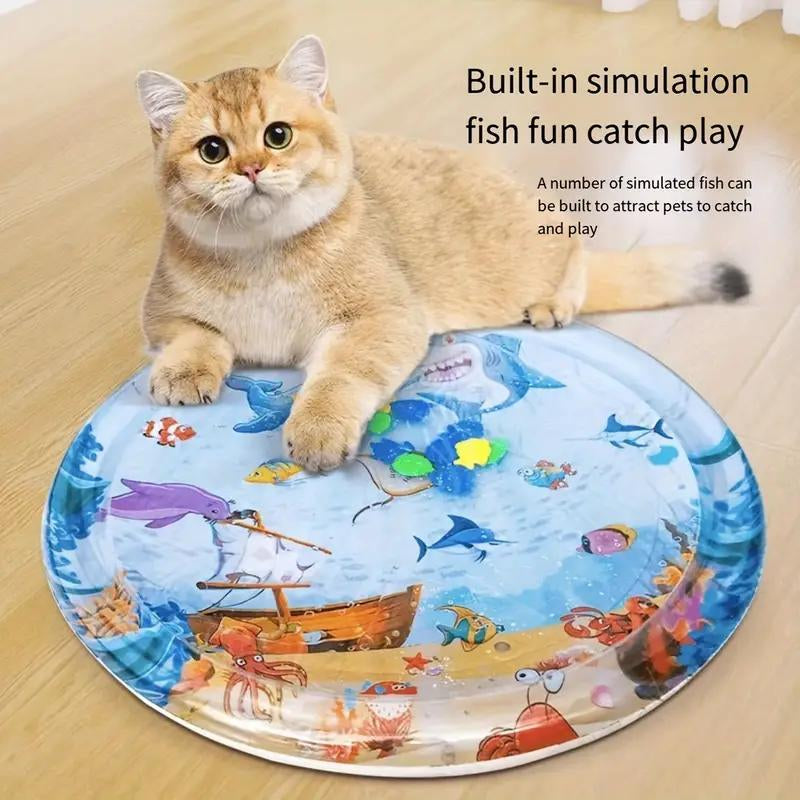 Inflatable Pet Water Sensory Bed-2025 Upgraded Thickened Sensory Water Palymat for Cats and Dogs