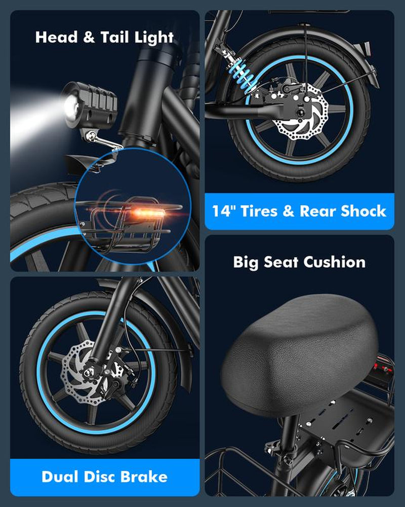 C1Plus Electric Scooter 1000W(Peak) with Removeable Two Baskets, Ample Storage for Pets & Cargo-Ul2272 Certified Bike