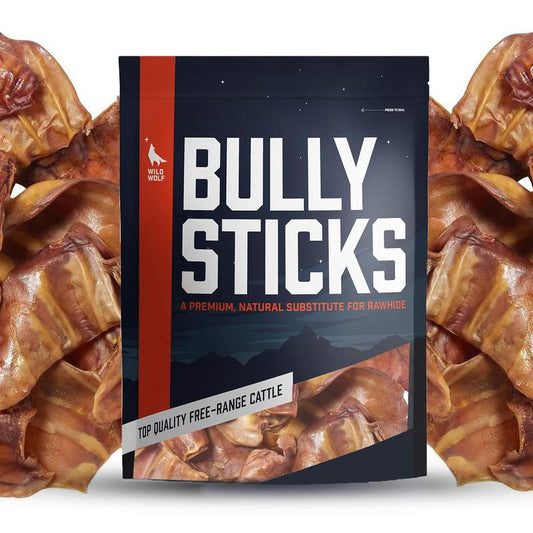 Wild Wolf USA Pig Ears (5 Pack) 100% Natural Dog Chew Treat - Sourced and Baked in the USA - Healthy, High Protein Dog Snack