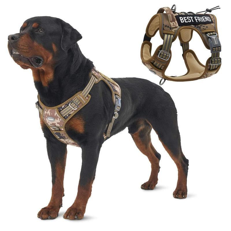 【Summer Sale】Auroth Tactical Dog Harness for Small to Large Dogs , Durable Reflective Dog Harness, Easy to Control, Large Dogs No Pull Adjustable Pet Harness, Dog & Cat Accessories, Pet Supplies