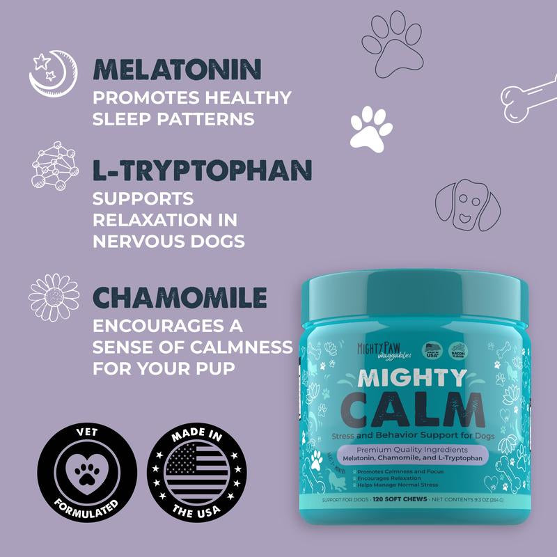 Mighty Calm Chews for Dogs: Soothing Stress Support in Every Bite