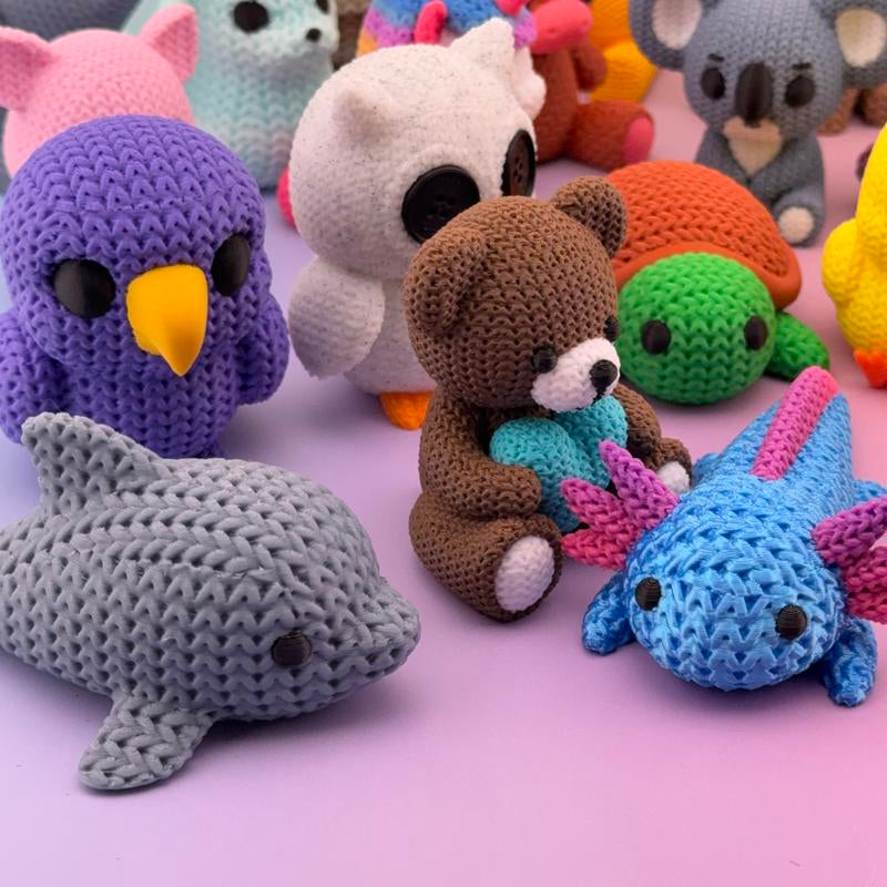 Cozy Critter Collection 3D Printed Crochet-Style Animals