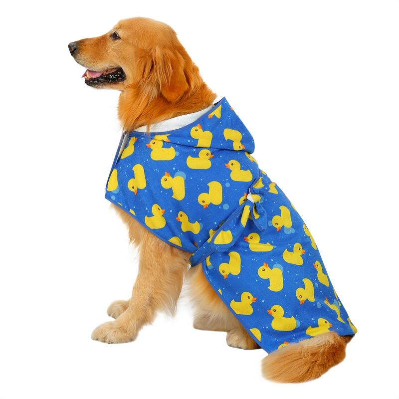 HDE Dog Bathrobe with Hood for Quick Drying Towel